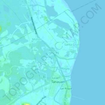 Calogcog topographic map, elevation, terrain