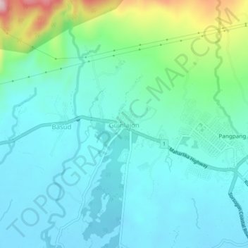 Guinlajon topographic map, elevation, terrain