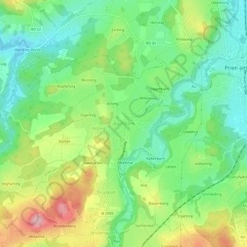 Bachham topographic map, elevation, terrain