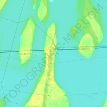 Bobbarlanka topographic map, elevation, terrain