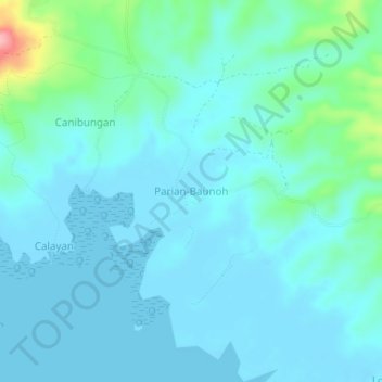 Parian-Baunoh topographic map, elevation, terrain