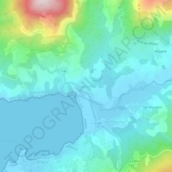 Capiniellu topographic map, elevation, terrain