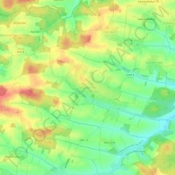 Tandern topographic map, elevation, terrain