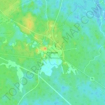 Forsmark topographic map, elevation, terrain