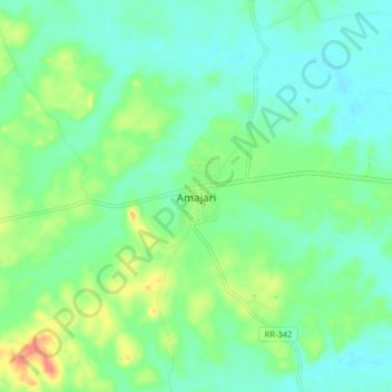 Amajari topographic map, elevation, terrain