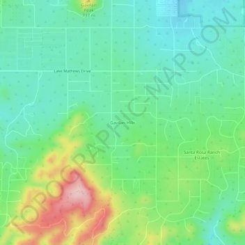 Gavilan Hills topographic map, elevation, terrain