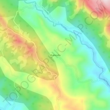 Mukkodlu topographic map, elevation, terrain