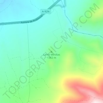 Cerro Minillas topographic map, elevation, terrain