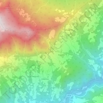 Costa topographic map, elevation, terrain