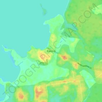Bikoro topographic map, elevation, terrain
