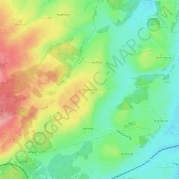 Neuenried topographic map, elevation, terrain