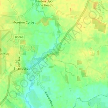 Edgebolton topographic map, elevation, terrain
