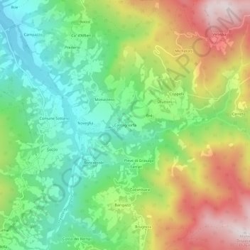 Castagnorfa topographic map, elevation, terrain