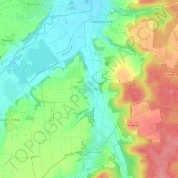 Seifertshofen topographic map, elevation, terrain