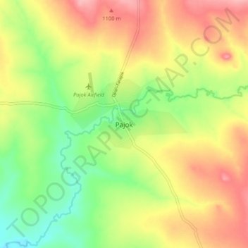 Pajok topographic map, elevation, terrain