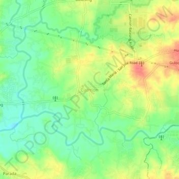 Catmon topographic map, elevation, terrain