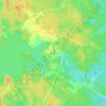 Alsterbro topographic map, elevation, terrain