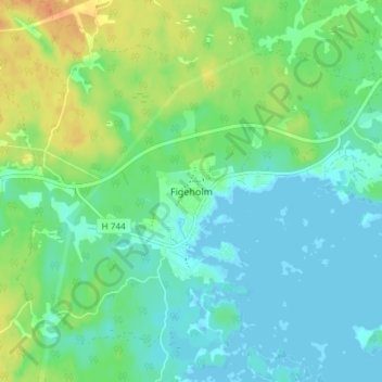 Figeholm topographic map, elevation, terrain