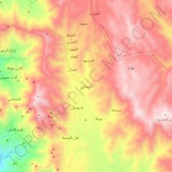 Haydan topographic map, elevation, terrain