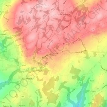 Chez Dupont topographic map, elevation, terrain