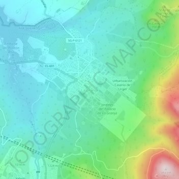 La Granja topographic map, elevation, terrain