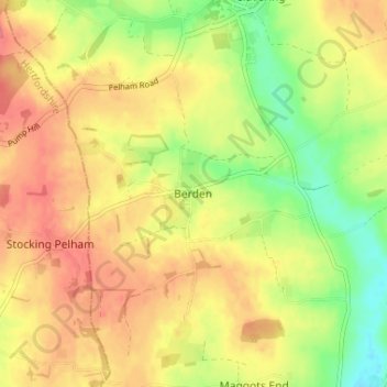 Berden topographic map, elevation, terrain