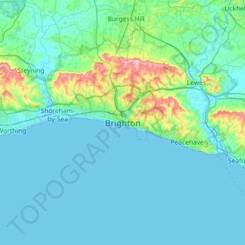 Brighton topographic map, elevation, terrain