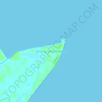 Tanjung Samalantakan topographic map, elevation, terrain