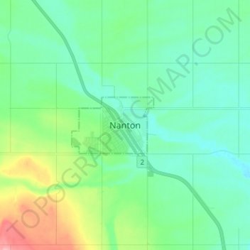 Nanton topographic map, elevation, terrain