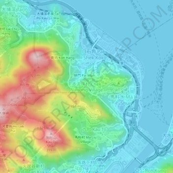 Chek Nai Ping Village topographic map, elevation, terrain
