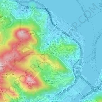 赤泥坪村 topographic map, elevation, terrain