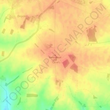 Great Wood Hill topographic map, elevation, terrain