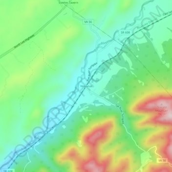Vesuvius topographic map, elevation, terrain
