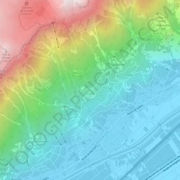 Euloz topographic map, elevation, terrain