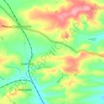 Knowle topographic map, elevation, terrain