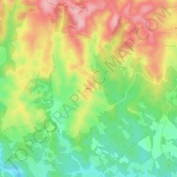 Artix topographic map, elevation, terrain
