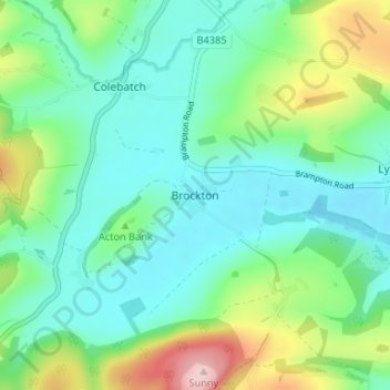 Brockton topographic map, elevation, terrain