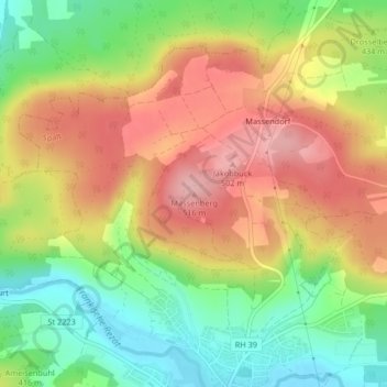 Massenberg topographic map, elevation, terrain
