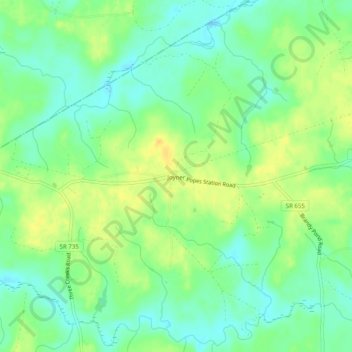 Joyner topographic map, elevation, terrain