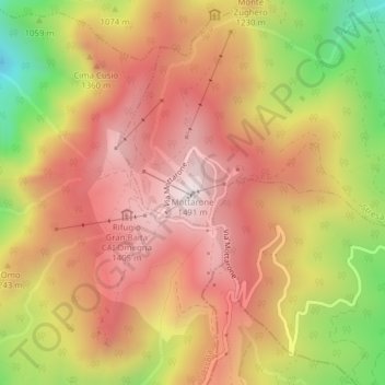 Mottarone topographic map, elevation, terrain