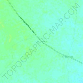 Las Guacas topographic map, elevation, terrain