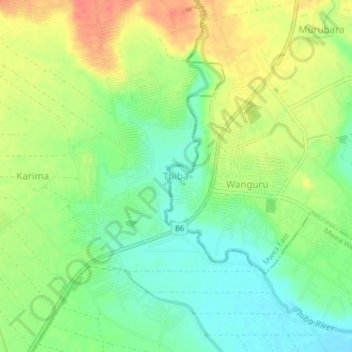 Thiba topographic map, elevation, terrain