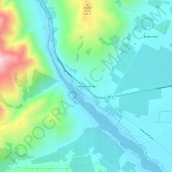 Kawarau Gorge topographic map, elevation, terrain