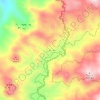 Uhaidao topographic map, elevation, terrain