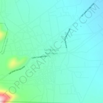 San Bartolo Teontepec topographic map, elevation, terrain