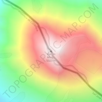 Maipo topographic map, elevation, terrain