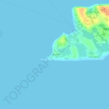 Punta Lobos topographic map, elevation, terrain