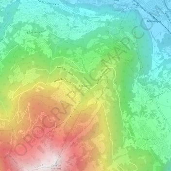 Les Giettes topographic map, elevation, terrain