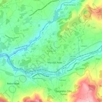 Bom Nome topographic map, elevation, terrain