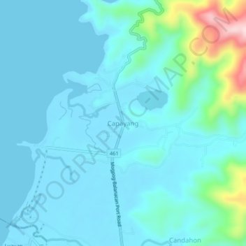 Capayang topographic map, elevation, terrain